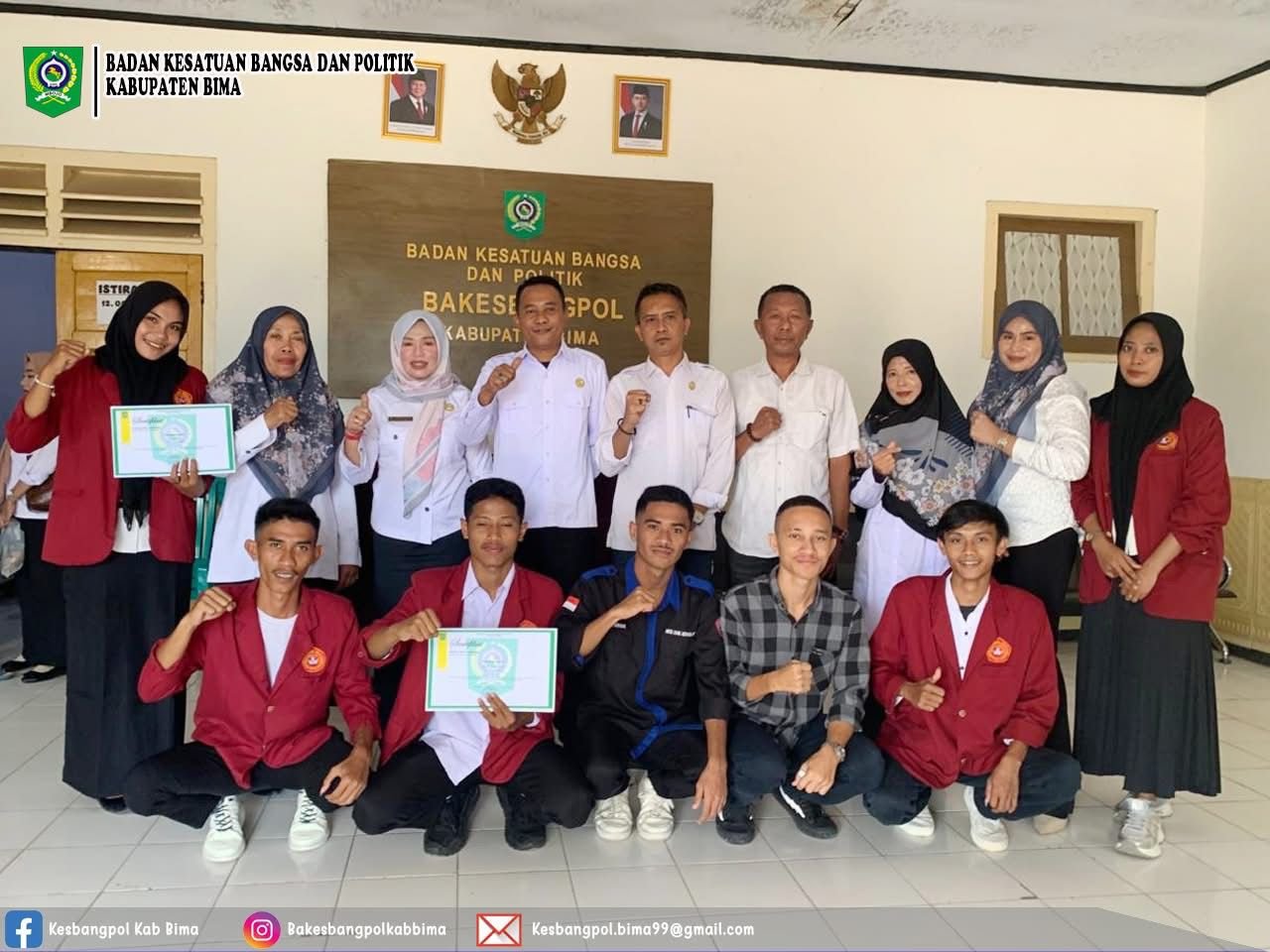 Mahasiswa Prodi PTI STKIP TSB Selesaikan Program Magang di Bakesbangpol Kabupaten Bima