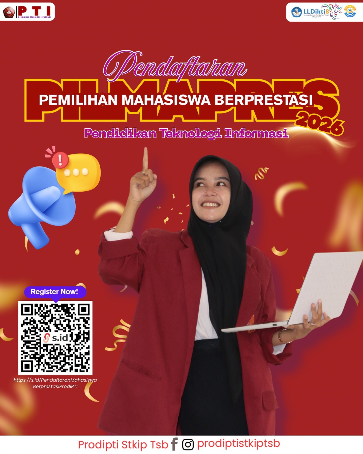 Pendaftaran Pemilihan Mahasiswa Berprestasi (PILMAPRES) 2026 Program Studi Pendidikan Teknologi Informasi resmi dibuka!